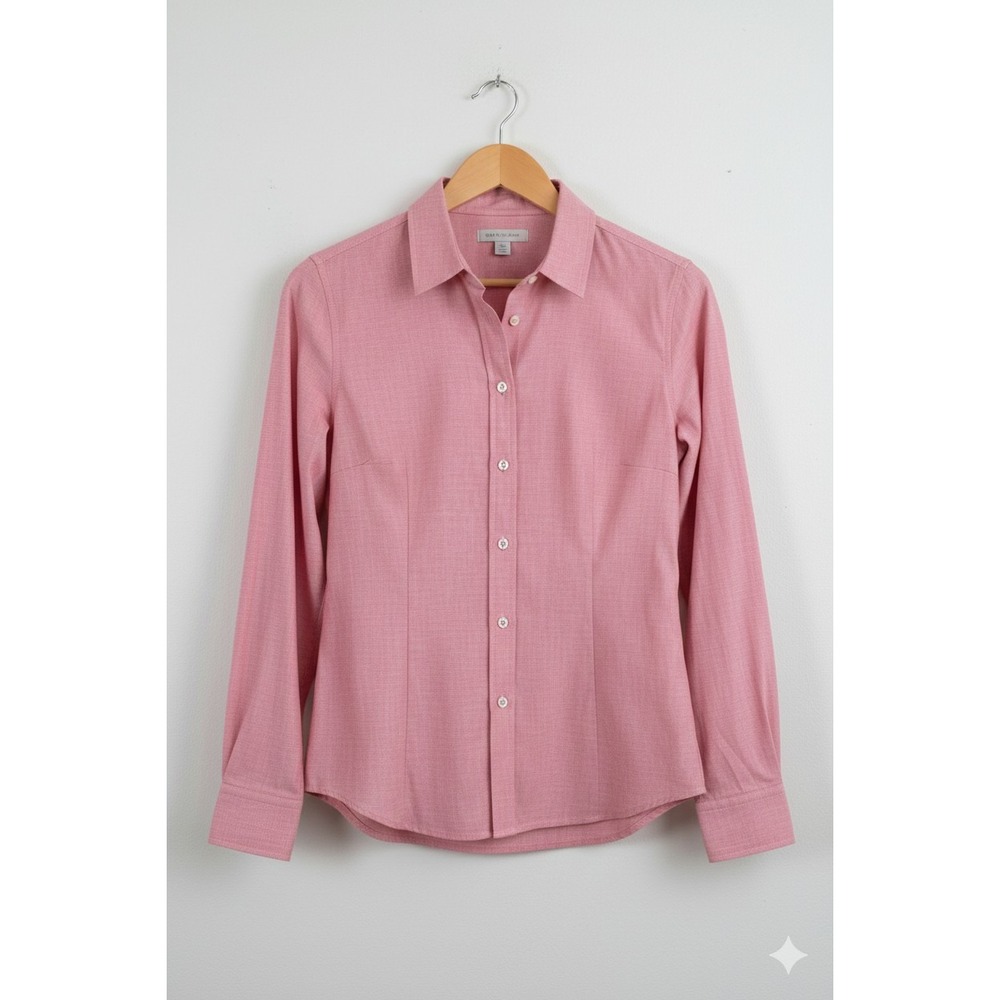 Talbots Button Down Shirt Womens 10 Pink Wrinkle Resistant Cotton Long Sleeve